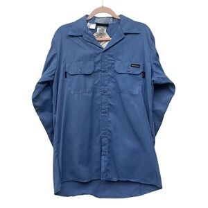 Workrite FR Shirt Flame Resistant Blue Button Up Medium NWT
